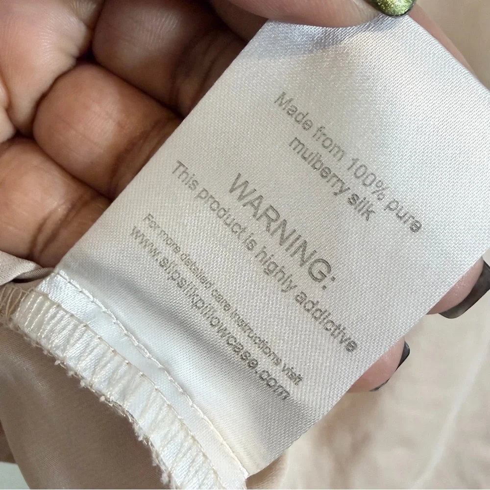 Slip Silk Pillowcase Tan Caramel Standard Envelope End